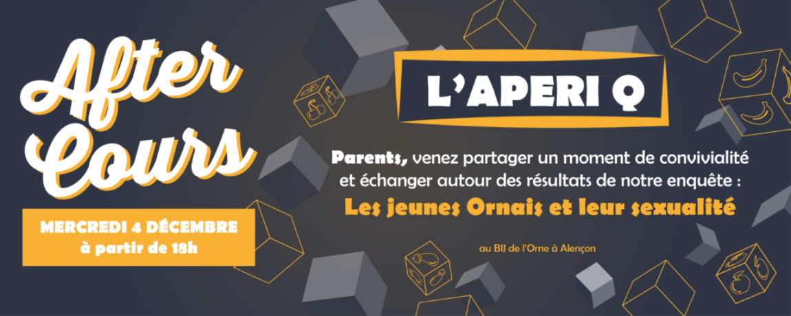 After Cours ApériQ - Pour échanger sur les résultats de l'enquête sexualité. Le 4 décembre au BIJ